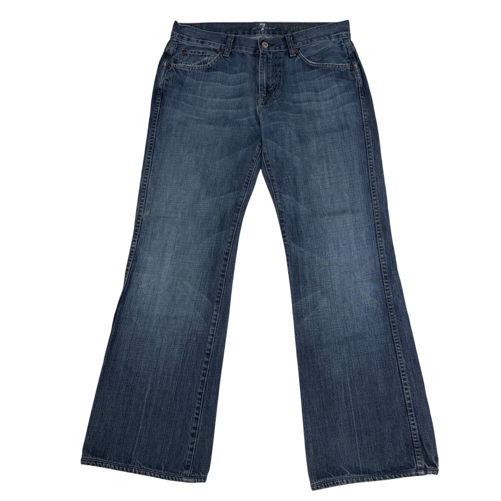 7 For All Mankind A Pocket Bootcut Jeans Mens 33x32 Blue Denim USA Made